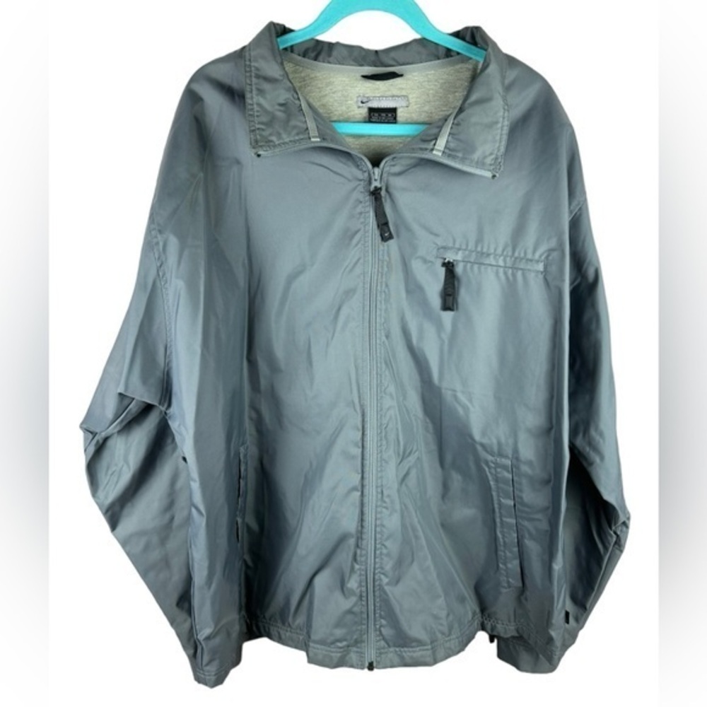 NIKE Vintage 90s Y2K Mens grey zipper pockets Jacket Lined Windbreaker XXL